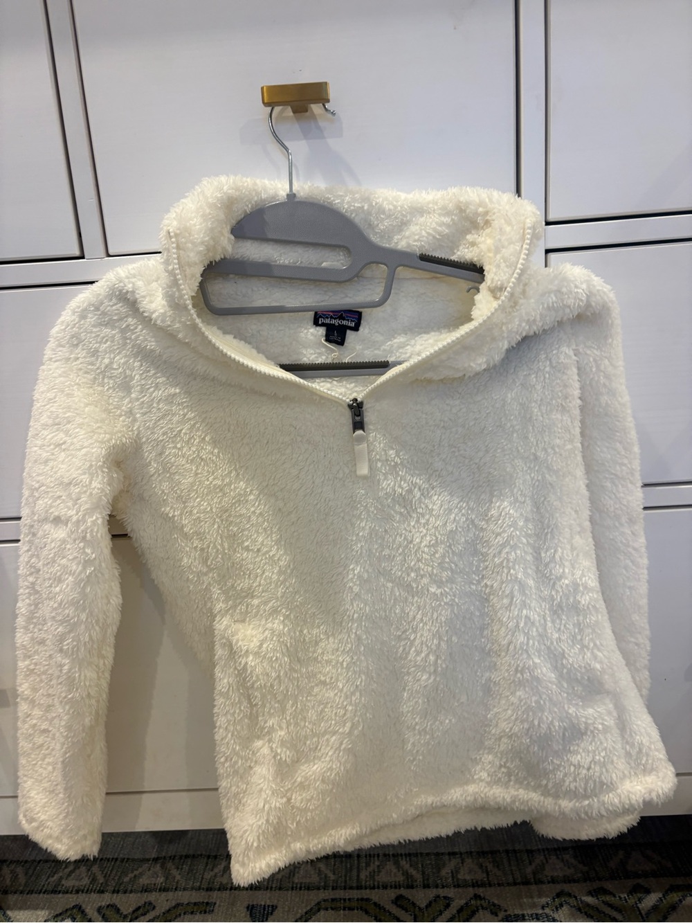 Patagonia Cream Plush Half-Zip Sherpa Pullover